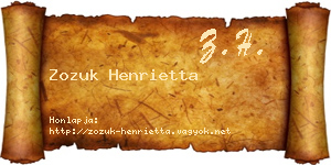 Zozuk Henrietta névjegykártya